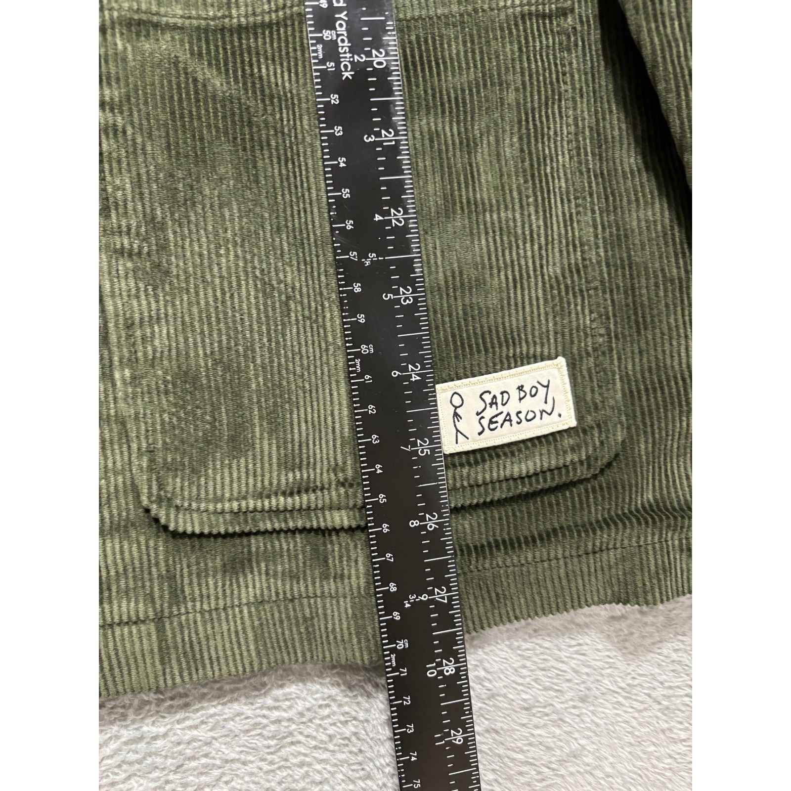 Barstool Sports Sad Boy Season M Green Corduroy Chore Jacket Womens Vintage Boho — image 6 of 8
